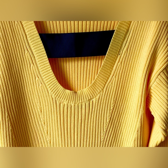 NWT Zara yellow knit long top/short dress low back knit with black ribbon detail - Picture 12 of 15